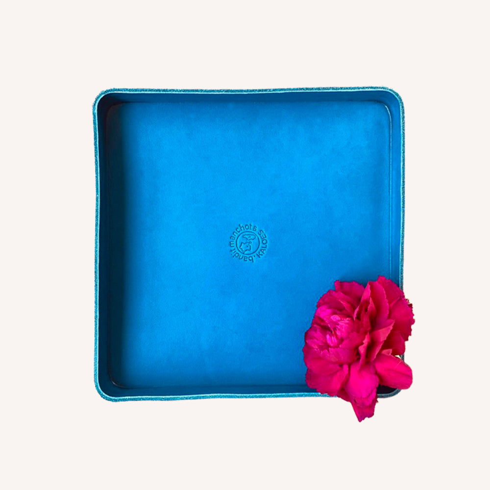 Grand vide-poche en cuir moulé