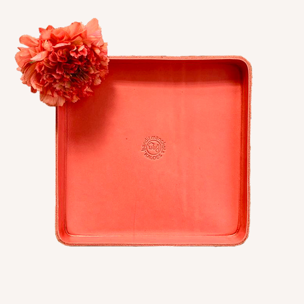 Grand vide-poche en cuir moulé