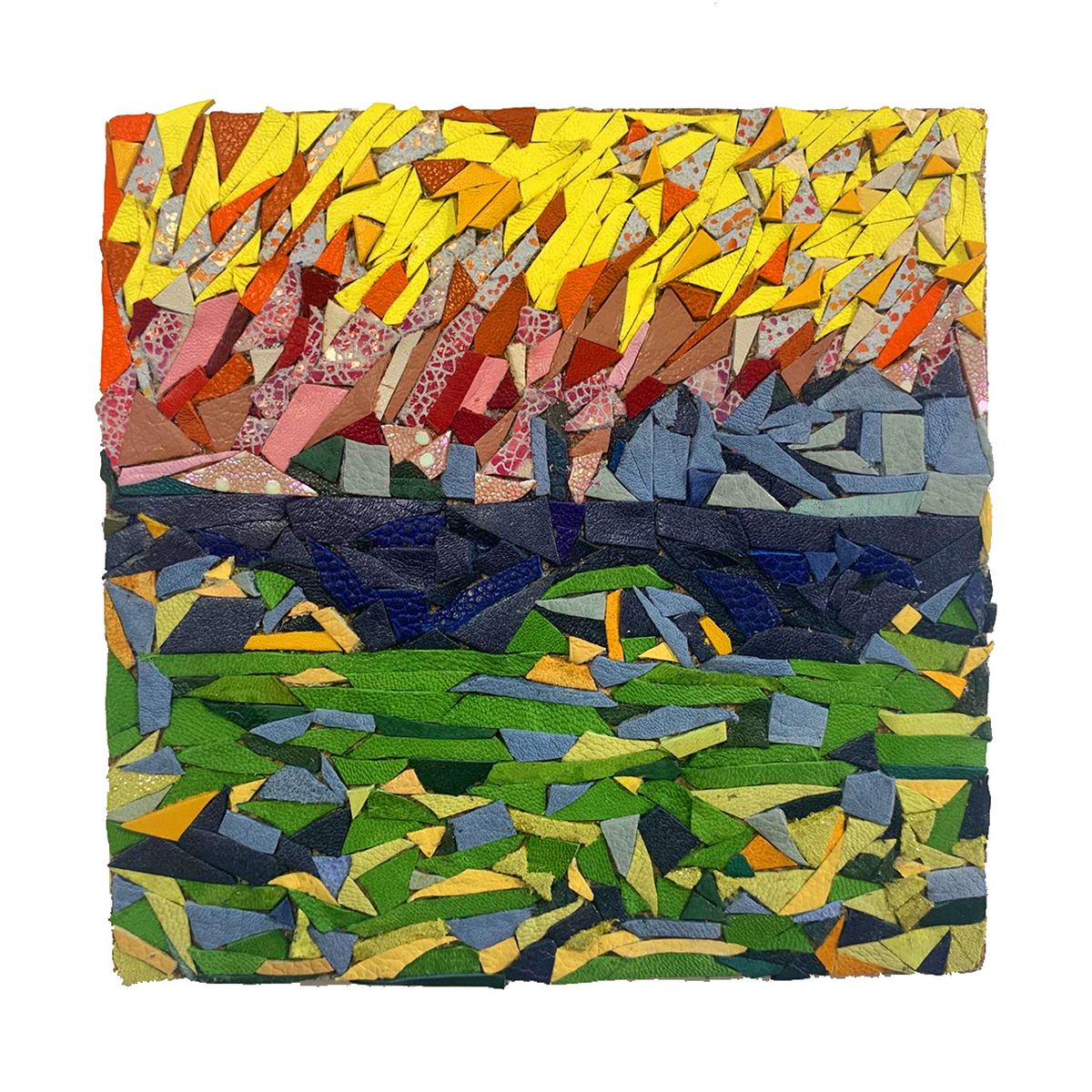 Chutes de cuir utilisées en art-thérapie - démarche responsable maroquinerie