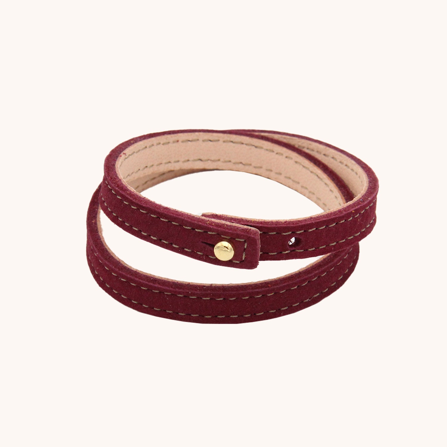 bracelet double rang bordeaux