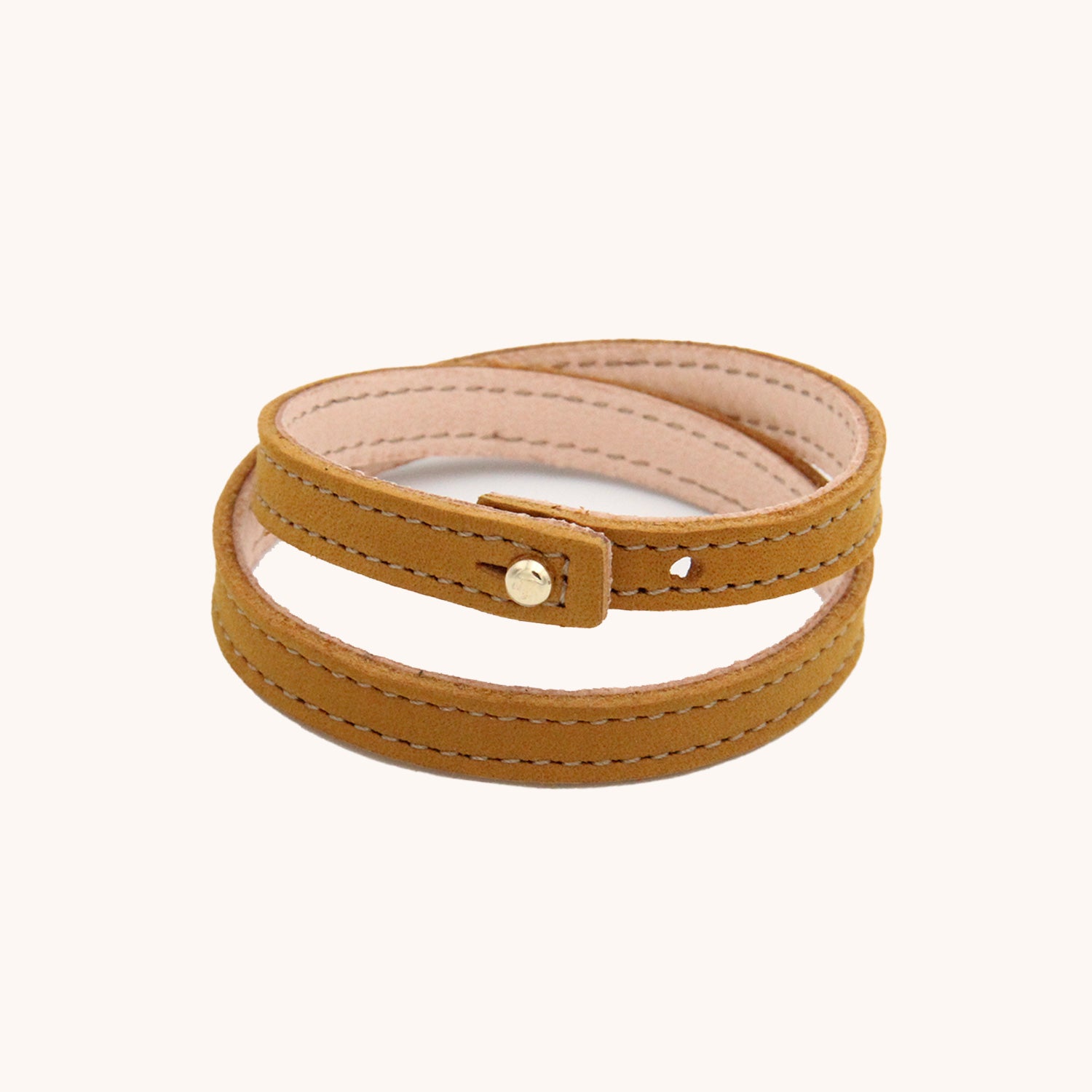 bracelet double rang jaune