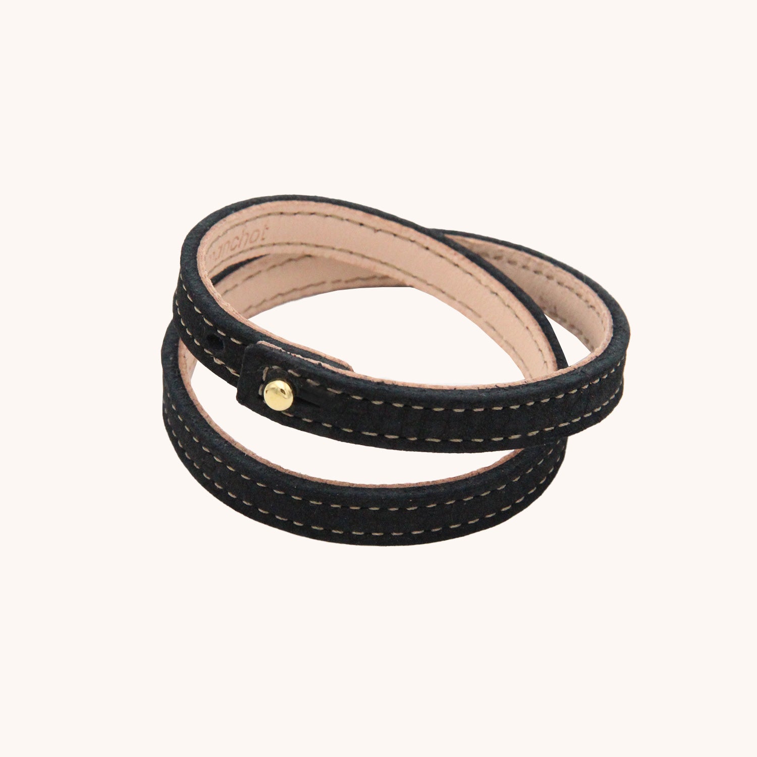 bracelet double rang noir