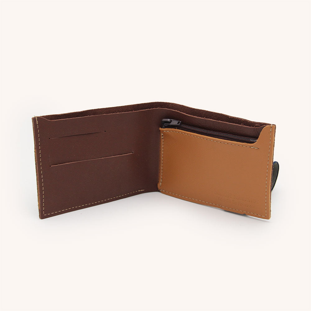 portefeuille avec zip camel