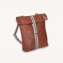 Sac à dos roulé cuir pleine fleur marron