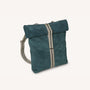 Sac à dos roulé vert cuir velours