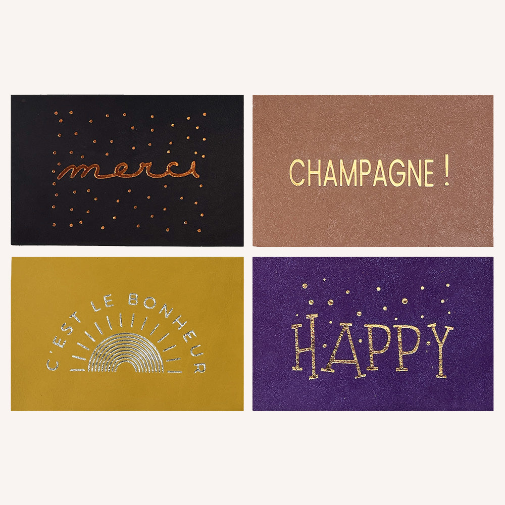 Lot de 4 cartes postales "Bonne Humeur"