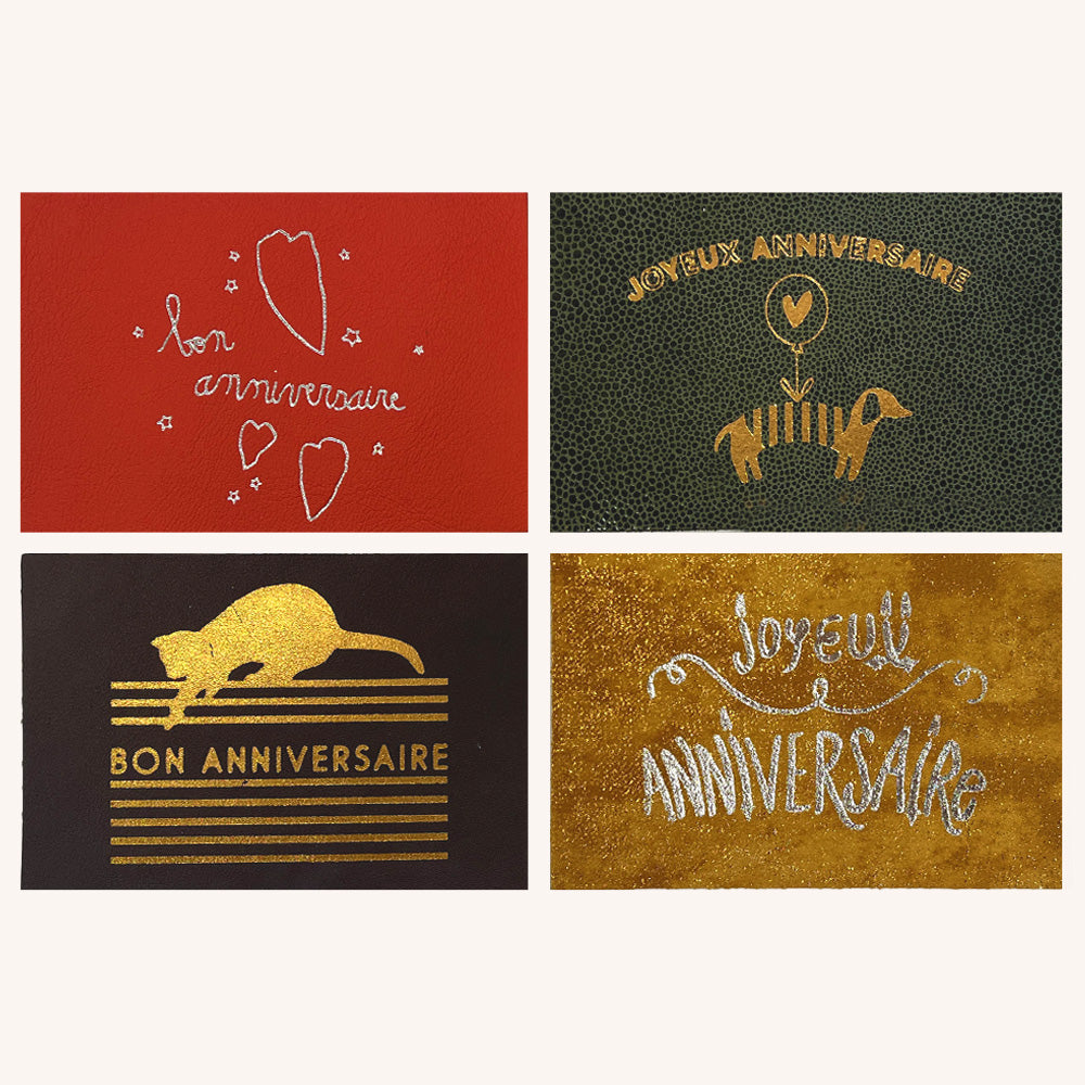 Lot de 4 cartes postales "Anniversaire"