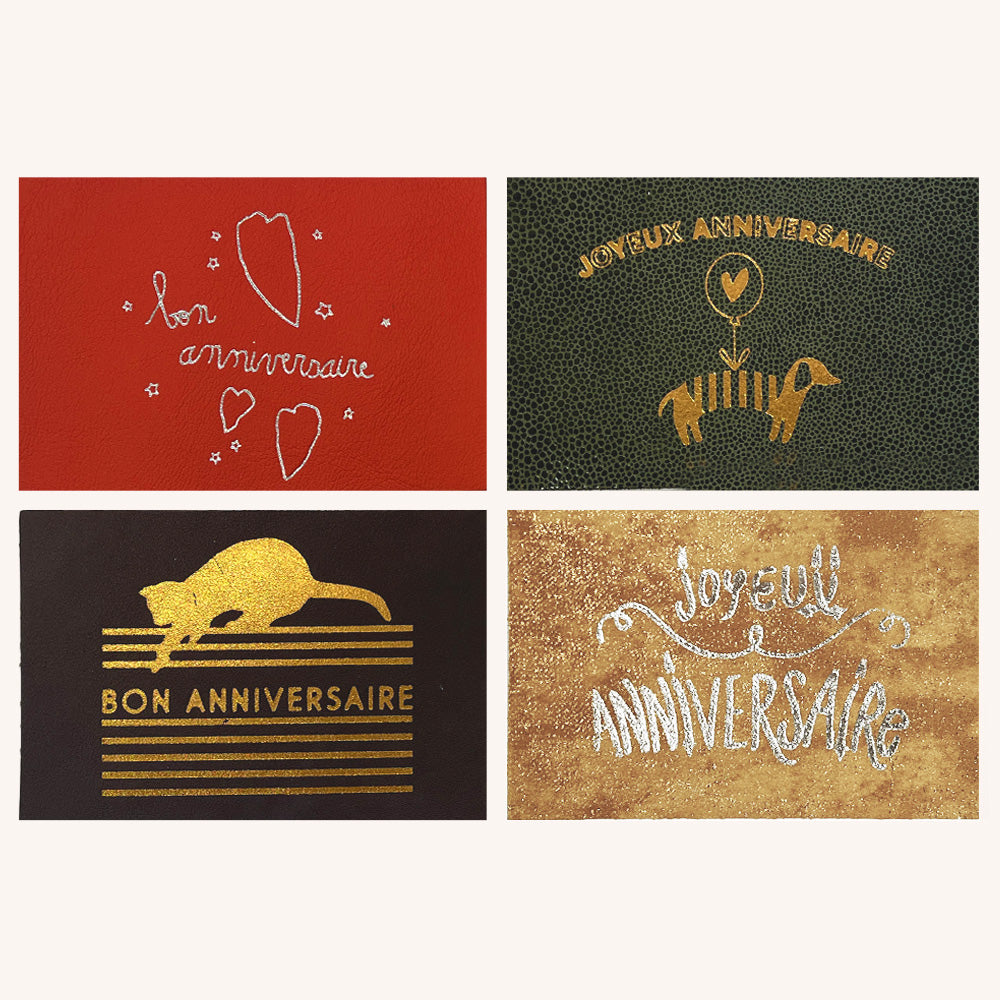 Lot de 4 cartes postales "Anniversaire"