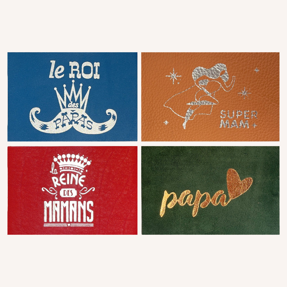Lot de 4 cartes postales "Maman et Papa"