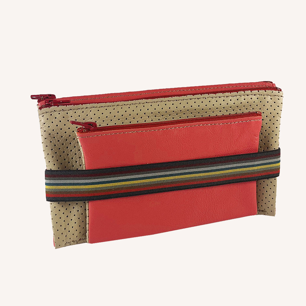 Triple zipped pencil case L