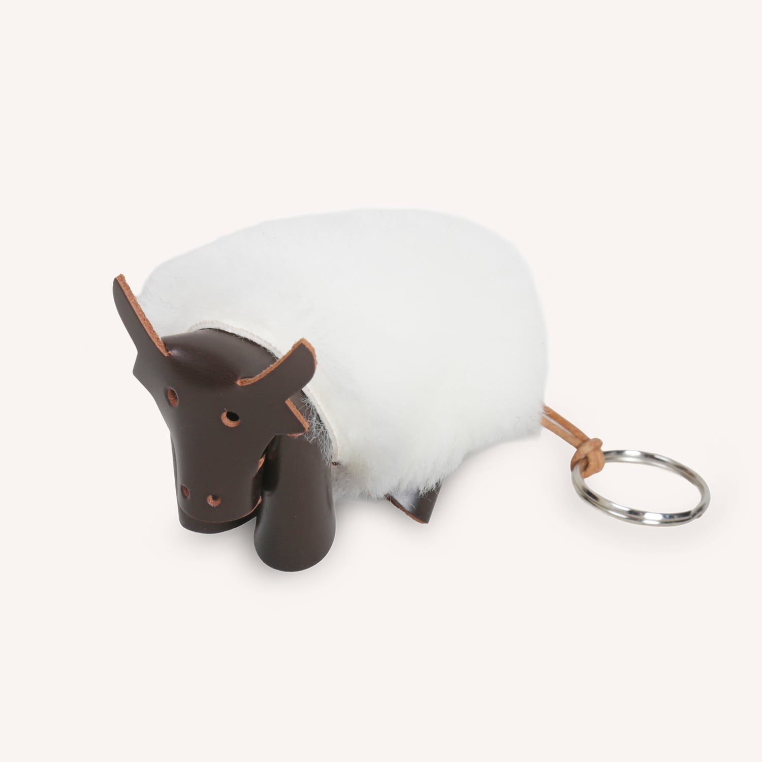 porte cle bison beige